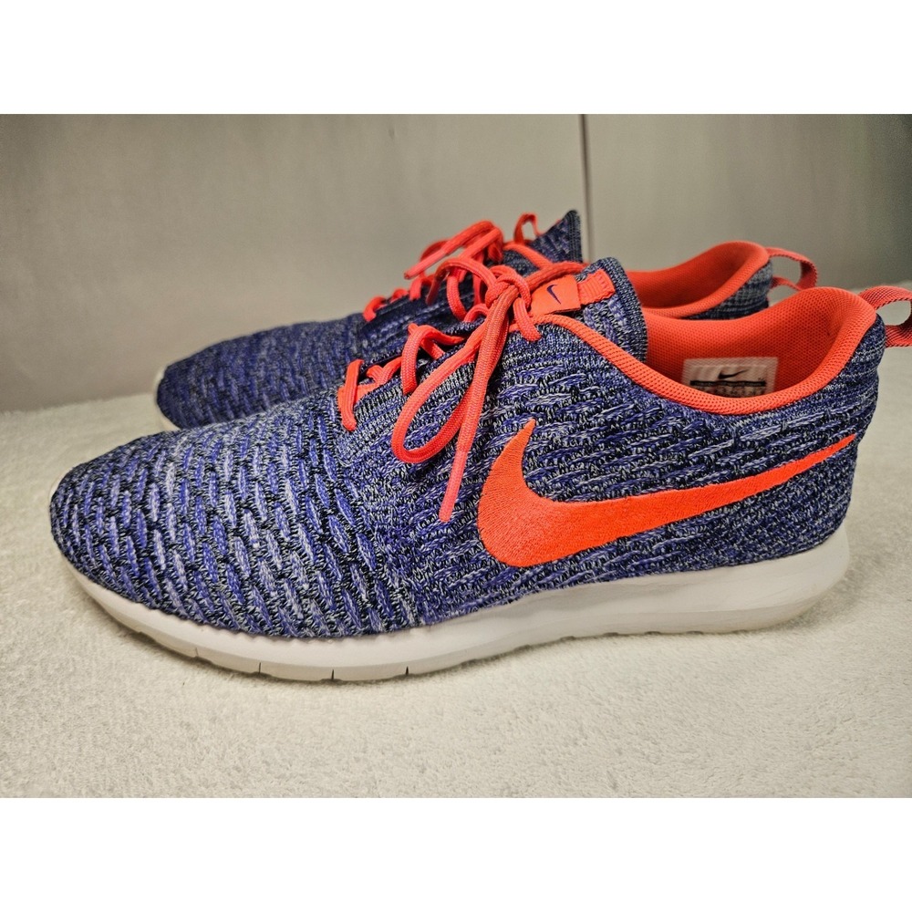 Nike Flyknit Rosherun Purple Orange Men's Size 10.5 Running Shoes